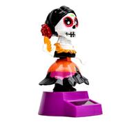 Female Skull - Solar Powered Car Dashboard Douet | Scary Cute Skeleton Ornament for Halloween | Auto Decoration Funny Creepy Gift