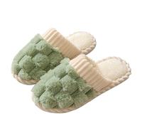 female slippers Women's Slippers Fuzzy Wide Fit Memory Foam Happy Slipper Cute Plush Non Slip House Shoes Arch Support Plantar Fasciitis Orthopedic Mule Slipper outdoor Sliders for women Green 4.5