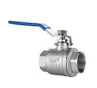 Female Stainless Steel 304 2P Full Port Ball Valve with Vinyl Handle Thread Valves Water Switch DN8/10/15/20/25/32/40 1Pcs(3/8 Inch)