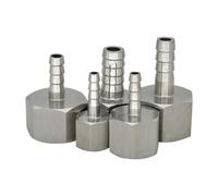 Female Straight Hose Barb Joint Pipe Connection 304 Stainless Steel Connector Tail Fittings(10mm,1/2")