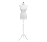 Female Tailors Dummy Bust Size 14/16 Dressmakers Fashion Mannequin Students White With White Tripod Stand