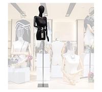 Female Tailors Dummy Female Mannequin Torso Body Sewing Torso, Warping Shoulder Design Height Adjustable 72.8-94.4in Tailors Dummy Torso with Detachable flax Head for Clothing, Silver-A