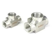Female Tee 3 Way Pipe Fitting 304 Stainless Steel 4000 PSI | Metric Thread M10 M14 M16 M18 M20 M18x1.5 Water Gas