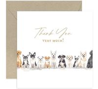 Female Thank You Cards - Charming Dog Themed Appreciation Card for Family and Friends - Made in the UK - Blank Inside for Own Message - Envelope Included