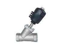 Female Thread Pneumatic Angle Seat Valve, 1-1/4inch 1-1/2inch 2inch Stainless Angle Seat Valve 1pc(1/2inch,C Type_Single Acting)