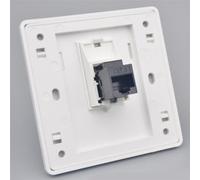 Female To Female CAT6 Gigabit Dual-Pass Network Wall Plug RJ45 LAN Faceplate Internet Straight Plug Outlet (LAN x 1)