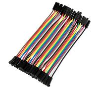 Female to Female Jumper Wires, Multicolored Copper Ribbon Cable for Breadboard Prototyping 2.54mm Pitch Connectors 10cm 40 Pin 5 Pack