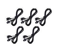 Female to Male Extension Cold Light Connector EL Wire for Neon Led Strip, 5Pcs 1Meter EL Wire Extension Cable Line Wire (Black)
