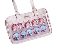 Female Top Handle Handbag Girl Cute Shoulder Bag Womens Transparent Messenger Bag Student Pain For School Party College-style Messenger For Girls Female Handbag Cute Pain Shoulder