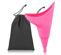 Female Urination Device Female Urinal Travel Urination Device Silicone Funnel Urine Cups Stand to Pee Device Reusable & Portable Pee Funnel for Women for Travel, Outdoor, Camping, Festivals - Pink