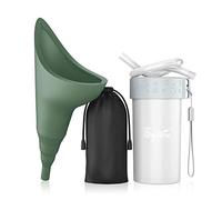 Female Urination Device,Portable Reusable Urinal Funnel with Extension Tube,Small Folding Storage,Suitable for Travel,Festivals,Camping,Traffic Jams,Etc,Includes Waterproof Bag,Waterproof Cup (green)