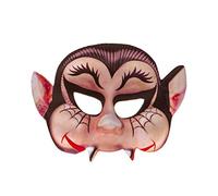 Female Vampire Halloween Mask - Half Face Felt Mask - Mrs Dracula Trick or Treat Costume