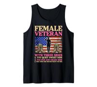 Female Veteran with Three Sides The Quiet Sweet Side The Fun Tank Top