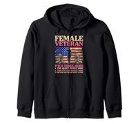 Female Veteran With Three Sides The Quiet Sweet Side The Fun Zip Hoodie