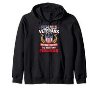 Female Veterans Before You Try to Hurt My Feelings Zip Hoodie
