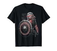 Female Viking Warrior Cyberpunk Shield Maiden Sci-Fi Runes T-Shirt