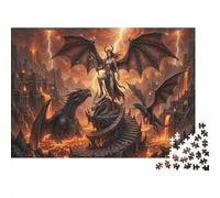 Female War God 1000 Piece Cardboard Jigsaw Puzzle Hell Volcano for Adults And Family Stress Relief Home Entertainment Unique Pattern 52x38cm/1000pcs
