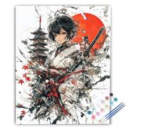 Female Warrior Paint by Numbers for Adults Red Paint by Numbers Kits, DIY Craft Art Painting Kit Gifts Hobbies for Adults Women, with Brushes Acrylic Pigment for Home Decor 50x70cm Frameless ukJ-202
