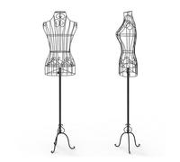 Female Wire Dress Form With Stand, Black Torso for Clothing Display & Fashion Design, Model Display Stand for Boutique Retail Store