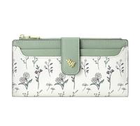 Female Women's Wallet - Ladies Wallets, Slim Purse, Leather Thin Floral Vegan Purse | 3.54x7.48x0.59 Inches Leather Zipper Coin Pocket for for Commuting Work Shopping Dating Gym Beach Going Out