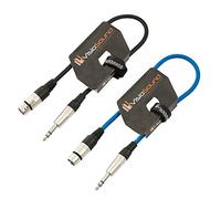 Female XLR 6.35mm Stereo TRS Jack Lead Audio Cable 2 Pack 0.5m Black/Blue