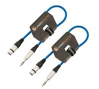 Female XLR 6.35mm Stereo TRS Jack Lead Audio Cable 2 Pack 0.5m Blue/Blue