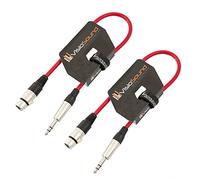 Female XLR 6.35mm Stereo TRS Jack Lead Audio Cable 2 Pack 0.5m Red/Red