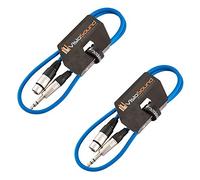 Female XLR 6.35mm Stereo TRS Jack Lead Audio Cable 2 Pack 1m Blue/Blue