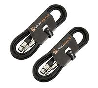 Female XLR 6.35mm Stereo TRS Jack Lead Audio Cable 2 Pack 3m Black/Black | 2 x Noiseless OFC Balanced Signal, Audio, Patch Cable / 4 Colours