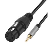 Female XLR to 3.5mm Jack Cable Adapter Balanced Converter 1/8 inch Mini TRS Stereo Mono Audio Mic Lead for Guitar Mixer Speaker Playing Live Recording Device Condenser Dynamic Shotgun Microphone 1m