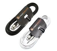 Female XLR to 6.35mm Stereo TRS Jack Lead Audio Cable 2 Pack 6m Black/White