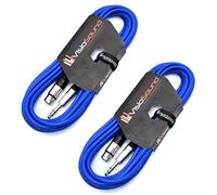 Female XLR to 6.35mm Stereo TRS Jack Lead Audio Cable 2 Pack 6m Blue/Blue
