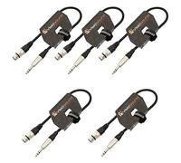Female XLR to 6.35mm Stereo TRS Jack Lead Audio Cable 2 Pack (Black, 0.5m) | 5 x Noiseless OFC Balanced Signal, Audio, Patch Cable / 7 Colours