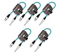 Female XLR to 6.35mm Stereo TRS Jack Lead Audio Cable 2 Pack (Green, 0.5m) | 5 x Noiseless OFC Balanced Signal, Audio, Patch Cable / 7 Colours