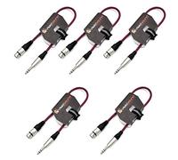 Female XLR to 6.35mm Stereo TRS Jack Lead Audio Cable 2 Pack (Purple, 0.5m) | 5 x Noiseless OFC Balanced Signal, Audio, Patch Cable / 7 Colours