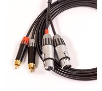 Female XLR to RCA Interconnect Cable. Left & Right Pair. Phono, Cinche Lead