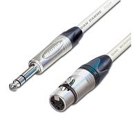 Female XLR to ¼ TRS Jack Lead. Balanced STARQUAD Mic Cable. Short 10m 6m 3m 20m (1m, White)