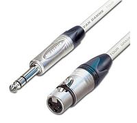 Female XLR to ¼ TRS Jack Lead. Balanced Van Damme Mic Cable. Short 10m 6m 3m 20m (25cm, White)