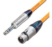 Female XLR to ¼ TRS Jack Lead. Balanced Van Damme Mic Cable. Short 10m 6m 3m 20m (75cm, Orange)