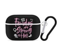 Females Are Strong As Hell Hard Shell Case Skin Accessories Cover with Hanging Loop Compatible with AirPods Pro 2
