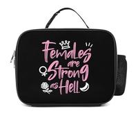 Females are Strong As Hell Insulated Lunch Bag Reusable Cooler Tote Leakproof Lunchbox Organizer with Detachable Handle