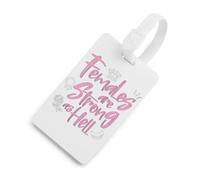 Females are Strong As Hell Luggage Tags for Suitcases Handbag Tag Labels Travel Accessories Privacy Cover ID Label