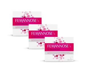 Femannose N - 3 x 14 Drinking Granules with 2000 mg D-Mannose Powder High Dose - for Prevention & Supportive Treatment of Cystitis and Uncomplicated Urinary Tract Infections - Antibiotic-Free