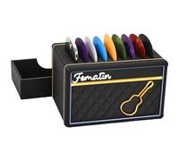 Fematin Guitar Pick Holder Box, Amp Speaker Styled Guitar Picks Display Case with 9 Celluloid Guitar Picks and 1 Metal Pick, Organizer Storage for Guitar Players and Music Enthusiasts