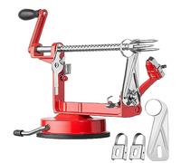 femedo Apple Peeler Slicer Corer with Stainless Steel Blades and Powerful Suction Base for Apples Pears Potatoes(Red)