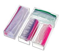 FEMELI Food Bag Storage Organizer Acrylic Kitchen Drawer Baggie Box Clear