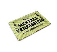 Femer Tin Postcard Alcohol 14 x 10 cm My Mental Constitution is Decorative Sign