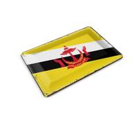 Femer Tin Postcard Bruneis Flag 14 x 10 cm Retro Flag of Brunei Decorative Sign