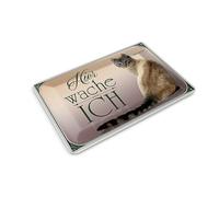 Femer Tin Postcard Cat 14 x 10 cm American Curl Hier wache ich Decorative Sign