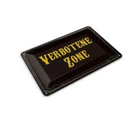 Femer Tin Postcard Note 14 x 10 cm Forbidden Zone Metal Decorative Sign